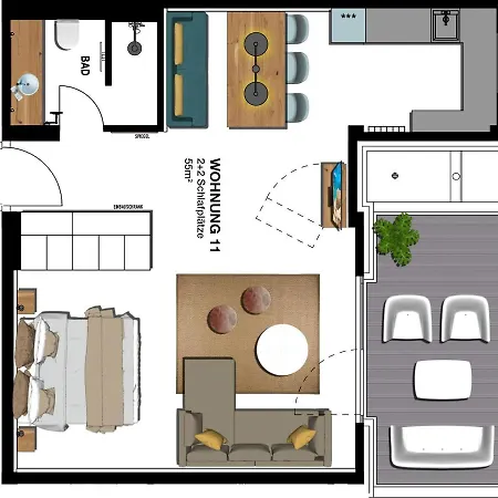 Apartment Seebruecke - 1-raum-appartement Mit Balkon S11 *